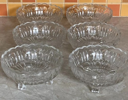 Vintage footed glass bowls - 6,