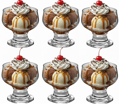 Set glass dessert bowls - set, 6