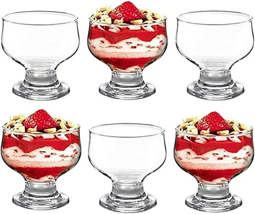 Glass dessert bowls sundae ice - dessert,