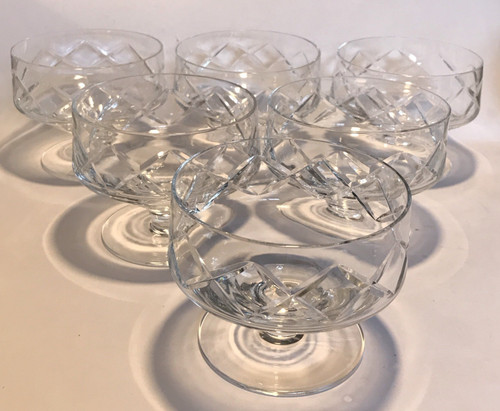 Cut crystal stemmed dessert - stemmed,