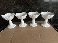 Set of 4x White Glazed Tall